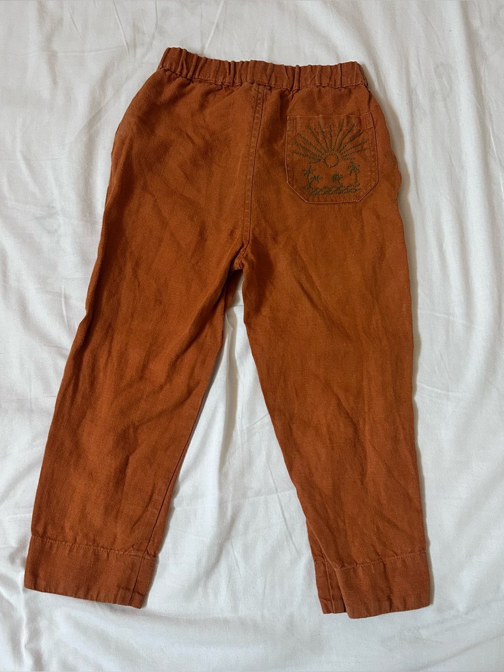 Louise misha linen pants with embroidery  gender neuteral